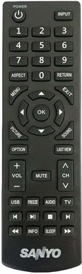 Woniry Sanyo LED/LCD TV Remote No. 111, Compatible for Sanyo LED/LCD TV. sanyo Remote Controller(Black)
