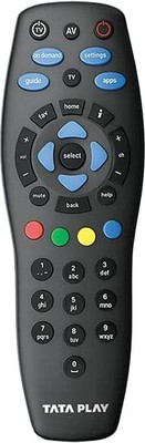 Tech Vibes Remote Control Compatible for  SD, HD Set Top Box Tata Play, Tata Sky Remote Controller(Black)