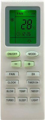 mumax Compatible/Replacement for  AC Remote Control (Model No VDO-18A) Videocon Remote Controller(White)