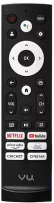 Tke VU 4K Smart Google TV Without Voice VU TV Remote Remote Controller(Black)