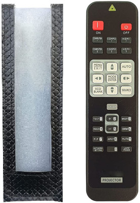 BhalTech PU Leather Remote Case Cover Perfect Fitting Fully Protective Only Remote Cover Pls Check Your Remote Dimensions Compatible for BENQ Projector Cover Remote Controller(Black)