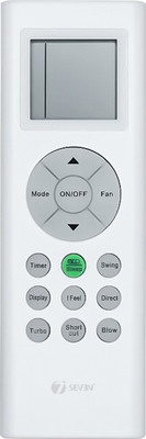 7SEVEN Compatible with BlueStar AC Remote Control Model 201B Suitable for 1 | 1.5 | 2 Ton Window and Split AC - Match Remote Key by Key with Existing Blue Star Air Conditioner Remote Controller(White)