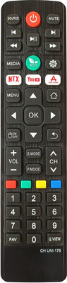 OG Remote CH UNI-176 Compatible with VISE / MICROMAX SMART LED LCD TV Remote Controller(Black)