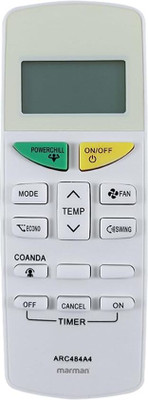 Marman Compatible with Daikin AC Remote Control Model 132G Suitable for 1 | 1.5 | 2 Ton Split and Window AC - Match Remote Key by Key with Existing Daikin Air Conditioner Remote Controller(White)