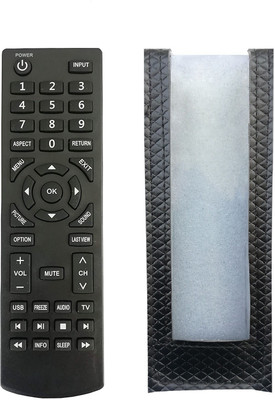 LipiWorld SANYO LED Smart TV Remote Control ( with Remote Cover ) Compatible for  SANYO Tv Remote Controller(Black)