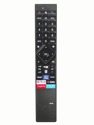 LUNAGARIYA Compatible with VU Smart LCD LED TV LUNAGARIYA Remote Controller(Black)