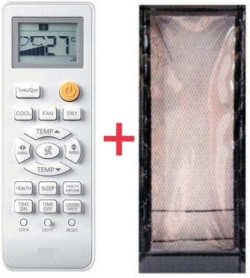 Ethex Remote+Cover) Ac Remote compatible for Haier Ac (Health button) With PU Leather Protective Cover( EXACTLY SAME REMOTE WILL ONLY WORK) Remote Controller(White)