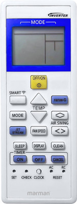 Marman Compatible with AC Remote Control Model 157C Suitable for 1 | 1.5 | 2 Ton Split and Window Inverter AC- Match Remote Key by Key with Existing Panasonic AIr Conditioner Remote Controller(White)