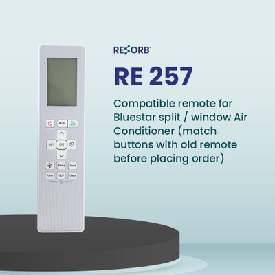 RESORB RE 257 BLUESTAR Compatible remote for Bluestar split / window Air Conditioner Remote Controller(White)