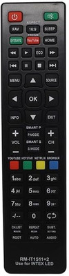 Kritex ,RM-IT1511+2 Compatible for Universal INTEX LCD/LED Smart TV Remote Remote Controller(Black)