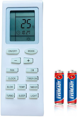 Shivish Voltas AC Remote Control With 2 FREE AAA Batteries Compatible For Voltas Split / Window Air Conditioner Remote Control 18A Voltas Onida Videocon Godrej Remote Controller(White)