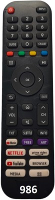 Upix 986 Smart TV (No Voice) Remote Compatible for Vu Smart TV LCD/LED (No Voice) (EXACTLY SAME REMOTE WILL ONLY WORK) Remote Controller(Black)