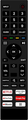 LUNAGARIYA ,YouTube & Music Button Compatible Remote Control for VU Smart Android LED TV Remote Controller(Black)