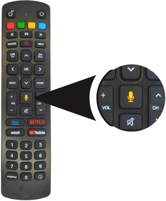 HDF Replacement Voice Supported Remote Control for Jio Fiber Set Top Box (MIC-BLUTH) Jio Fiber Set Top Box Remote Controller(Black)