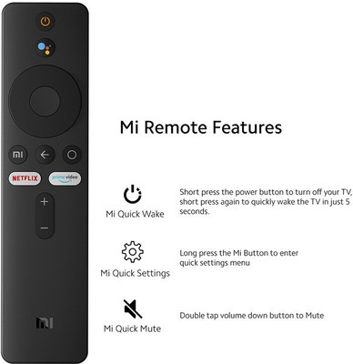 NeroEdge Mi Remote XMRM-00A Mi Remote Controller with Netflix & Prime Video Button Voice Search mi xioami redmi Remote Controller(Black)