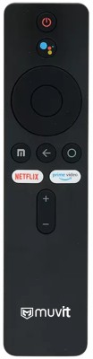 Muvit Bluetooth Voice Remote Compatible for Mi TV Remote Netflix Prime Video Hot Keys Voice Remote For  Horizon Edition Full HD Android LED TV 4A Remote Controller Mi Remote Controller(Black)