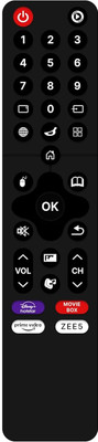 Akshita Smart LCD LED OLED QLED UHD 4K Android TVs TV Remote Control _Non-Voice_ VW Remote Controller(Black)
