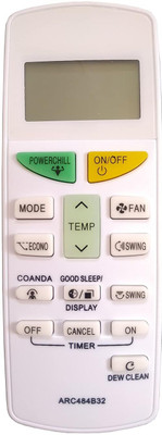 BhalTech 132H ARC484B32 Dew Clean AC Remote Control (Old Remote Exactly Same Remote Will Only Work) Compatible for DAIKIN AC Remote Controller(White)