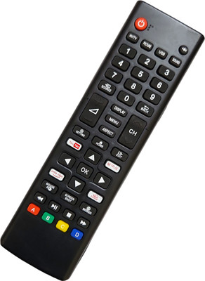 ERNIL Lcd Led Smart Tv Remote Compatible for Crown Lcd Led Smart TV With Youtube Netflix Button (Match With Your Remote) Remote Controller(Black)