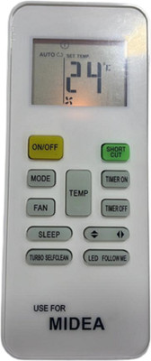 Akshita AC-1681 Compatible For AC Display Light Remote Control __With Back-light__ MIDEA AC Remote Controller(White)