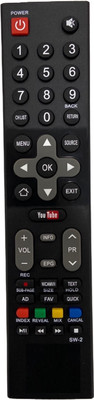 SHIELDGUARD 3 in 1 Remote Control SW-2 Compatible for Skyworth, Onida, VU LED TV Remote Controller(Black)
