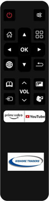 Kishore Traders Remote Control Compatible With LLOYD iBELL LYF VW BPL Smart Led Tv Lloyd, iBell, LYF, VW, BPL Smart Led Tv Without Voice Function Remote Controller(Black)