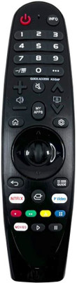 7SEVEN Remote Control Without Scroll Feature Compatible for LG TV / LG Magic Smart TV Remote Controller(Black)