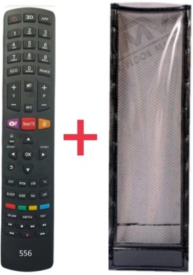 Paril (Remote+Cover) Tv Remote compatible for Sansui Smart led/lcd Tv TvR-74 RC With PU Leather Protective Cover(No Voice Command)(Same remote Only will work) Remote Controller(Black)