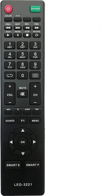 NixGlobal LED3221 Remote Compatible with INTEX SMART LED LCD TV Remote Controller(Black)