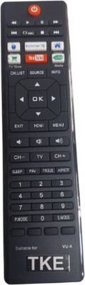 Tke VU-4 Smart led/LCD Tv Remote Control(14A) VU TV Remote Remote Controller(Black)