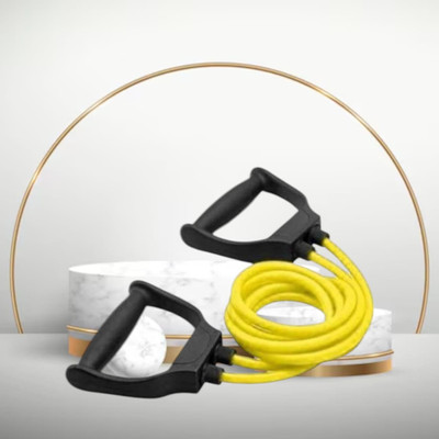 SRD IU8E-DB Double Toning Resistance Tube Elastic(BLACK YELLOW) Resistance Tube(Yellow)