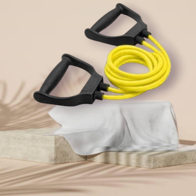 SRD JID-S7 Toning Resistance Elastic Rubber (BLACK YELLOW) Resistance Tube(Yellow)