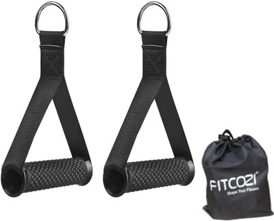 Fitcozi D Handle Gym Exercise, Replacement Handle Attachments for Cable Machine Pulleys Resistance Tube(Black)