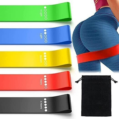Iyte Resistance Bands Mini Loop Hip Band Perfect for Toning & Home Workout- Set of 5 Resistance Tube(Multicolor)