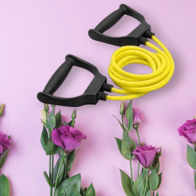 SRD DKH-0D toning tube Elastic Resistance Fitness (BLACK YELLOW) Resistance Tube(Yellow)