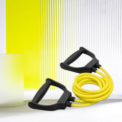 SRD JH-8DU Toning Tube Elastic Rubber Fitness (BLACK YELLOW) Resistance Tube(Yellow)