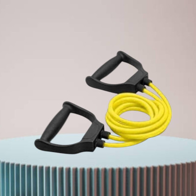 Aoriyon JD-9J Double Toning tube with Handles15 kg(BLACK YELLOW) Resistance Tube(Yellow)