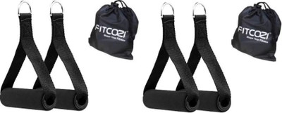 Fitcozi Exercise Handles Cable Machine Attachments Resistance Bands Handles Grips Strap Resistance Tube(Black)