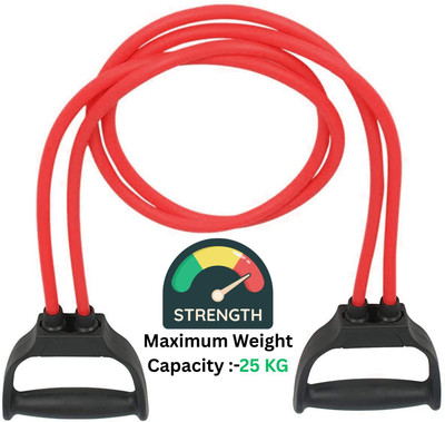 Fit Carve Double Toning Resistance Tube Heavy Quality Pull Rope Elastic Rubber Resistance Tube(Red)
