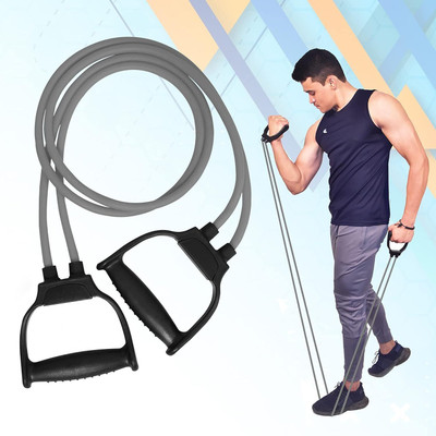 MrSports Double Toning Resistance Tube Set - Your Complete Fitness Solution Resistance Tube(Black, Grey)