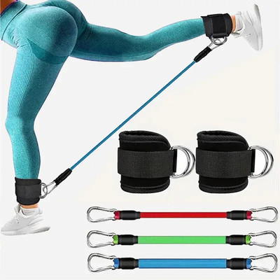Shopeleven Ankle Strap for Resistance Bands,Legs Resistance Bands with Ankle Strap Resistance Tube(Multicolor)