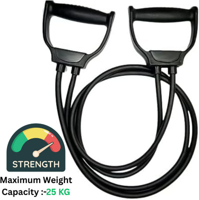 GJSHOP Double Toning Resistance Tube Pull Rope Elastic Rubber Exercise Band Resistance Tube(Black)