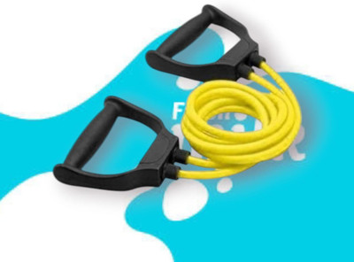 Aoriyon LSJ-D8UJ Double Toning Exercise Resistance Tube (BLACK YELLOW) Resistance Tube(Yellow)