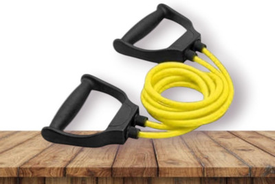 SRD 39-DJC Handles, Portable Toning Tubes (BLACK YELLOW) Resistance Tube(Yellow)