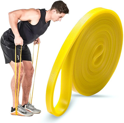 FITRXX Natural Rubber Professional Pull Up Exercise Resistance Band With Door Anchor Resistance Tube(Yellow)