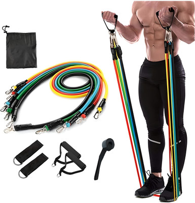 QUICK FIT Resistance Bands Set for Exercise, Stretching, and Workout Toning Resistance Tube(Multicolor)