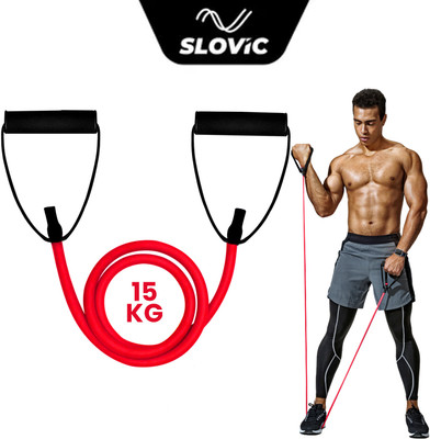 SLOVIC Exercise & Stretching Resistance Band Set For Men & Women Workout Medium Resistance Tube(Red)
