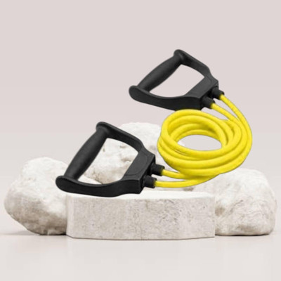 Aoriyon J3E-D Double Toning tube with Handles15 kg(BLACK YELLOW) Resistance Tube(Yellow)