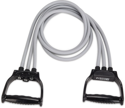 Fitcozi Triple Tube Heavy Quality Exercise Band for Stretching Resistance Tube(Grey)