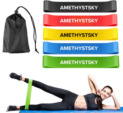 AMETHYST SKY Fitness Loop Bands for Full Body Workout with Storage Pouch - Blue Colour Resistance Tube(Blue)